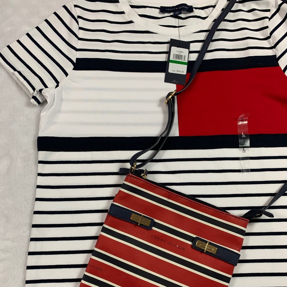 Tommy Hilfiger with Blue Stripes T-Shirt Dress
